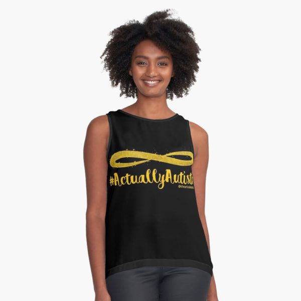 The Articulate Autistic Gold Infinity Logo Sleeveless Top
