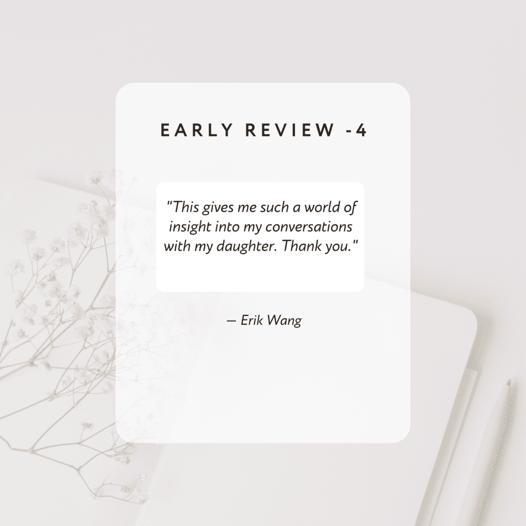 This gives me such a world of insight into my conversations with my daughter. Thank you.
By Erik Wang
